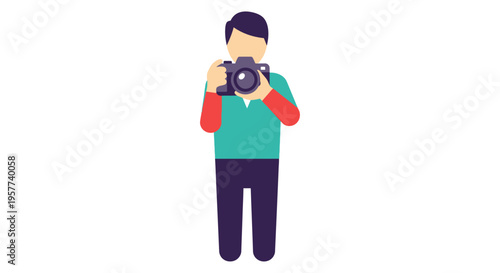 Person holding a camera ready to take a photograph.