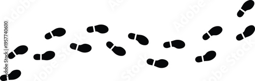 Black footprints on white background