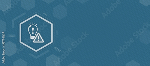 Innovation risk and failed idea warning vector background with light bulb icon and copy space for creative problem solving