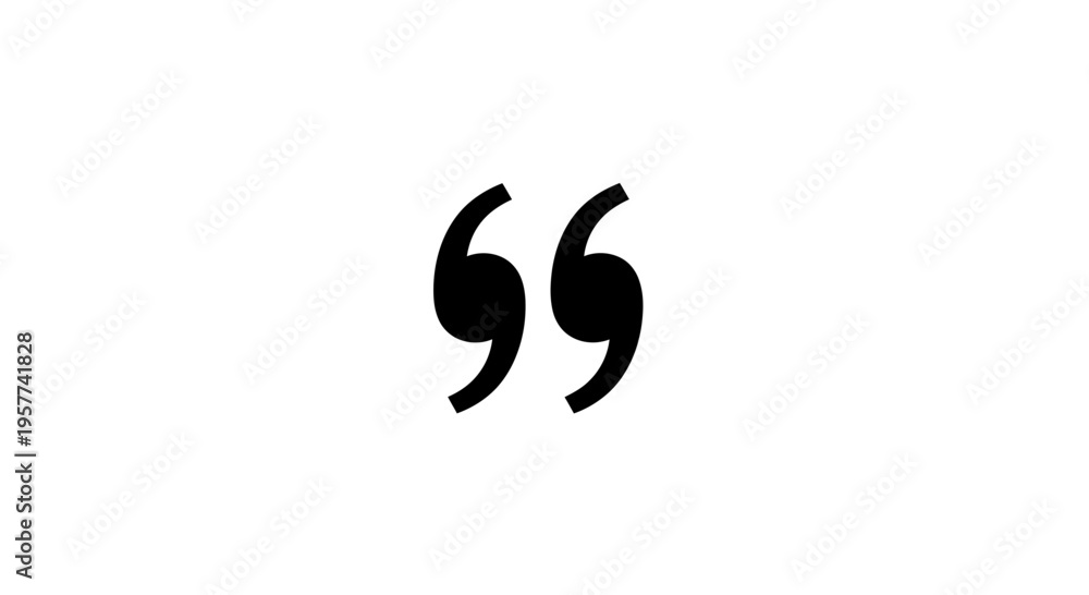 Fototapeta premium Black quotation marks on white.