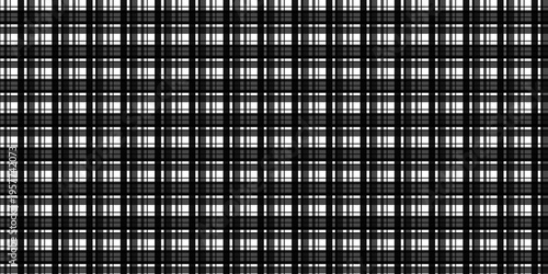 Seamless black and white plaid pattern. Classic checkered fabric texture for textile, fashion, and background design. Modern minimalist geometric grid vector illustration