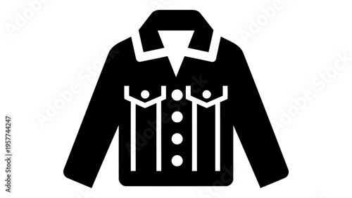 Icon of a denim jacket representing casual fashion and durable outerwear