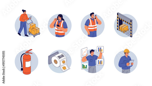 Warehouse Management, Logistics & Safety Icons Collection