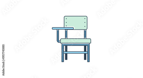 School desk chair with attached table.