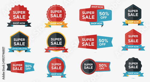 Collection of sale discount labels 17.