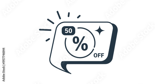 Discount Fifty Percent Off Icon.