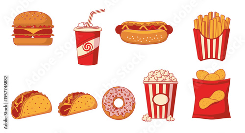 Fast food menu items on display 2.