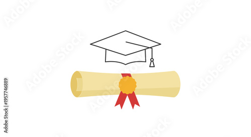 Graduation cap and diploma certificate 1.