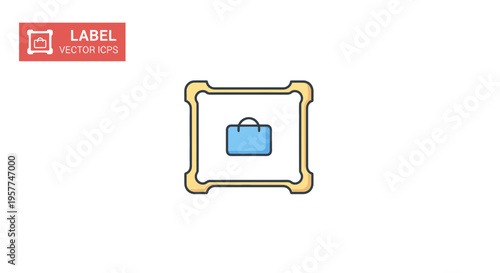 Simple blue briefcase icon graphic design.