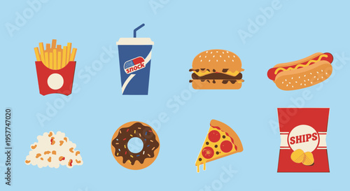Variety of fast food items on display 2.