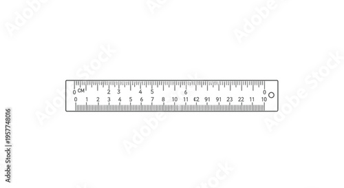 Ruler with inches and centimeters markings.