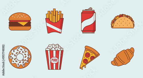 Variety of Fast Food Items Displayed.