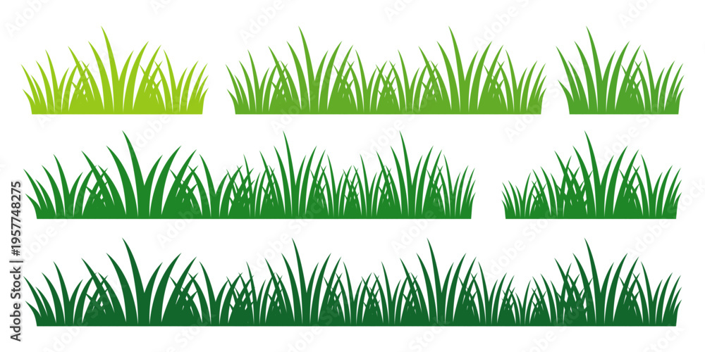 Fototapeta premium green grass illustration, sustainable grass nature, grass design in flat style 