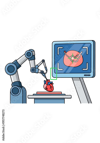 Robotic Arm Holding Human Heart.