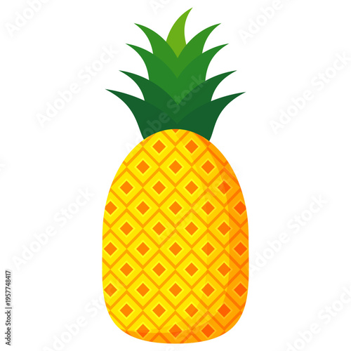 Fresh pineapple fruit illustration, summer pineapple fruit theme. Summer design for holiday promotion and printed on clothing.	