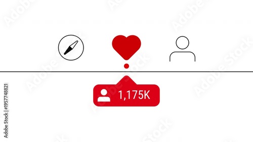 Social network animation likes comments reposts alpha footage engagement statistics digital online media