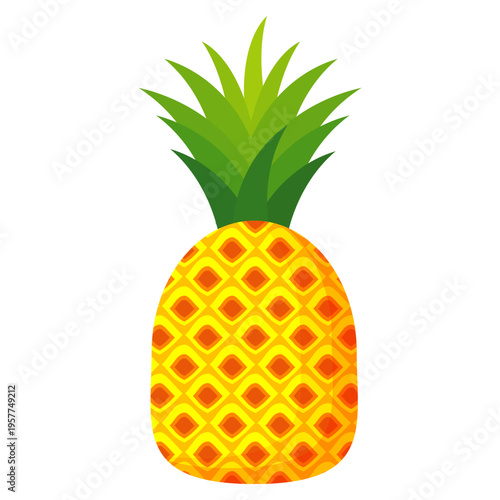 Fresh pineapple fruit illustration, summer pineapple fruit theme. Summer design for holiday promotion and printed on clothing.	