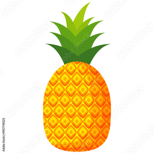 Fresh pineapple fruit illustration, summer pineapple fruit theme. Summer design for holiday promotion and printed on clothing.	