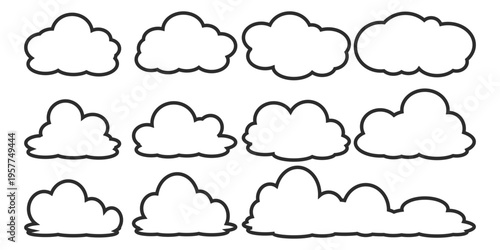 cloud bubble illustration with outline style.

