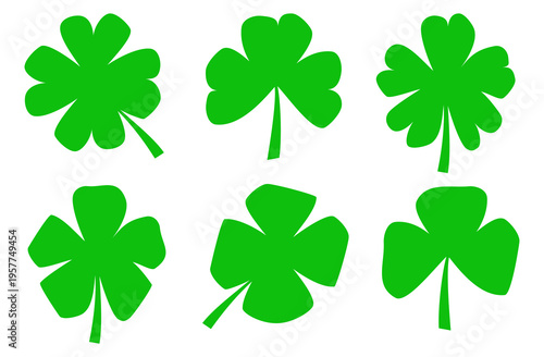 Clover leaf illustration in flat style. Clover leaf vector design symbolizes trust, hope, love, and good luck.	
