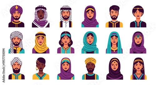 Diverse group of people in traditional attire for cultural celebration concept