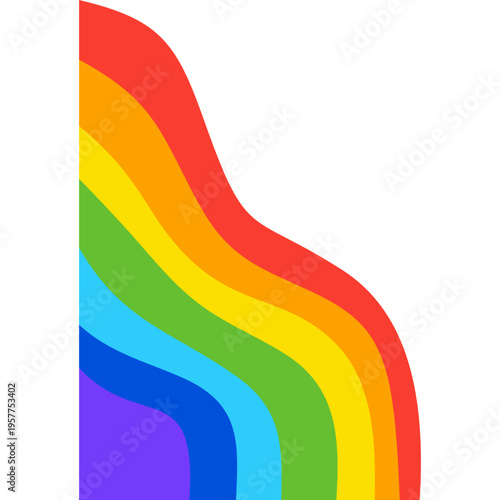 Colorful Rainbow Corner Illustration