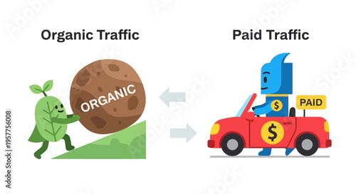 Strategic website traffic generation balancing long-term organic search growth with immediate paid advertising