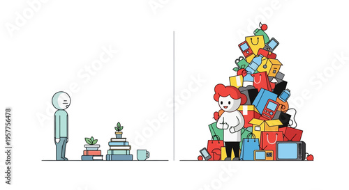 From Minimalist Living to Consumerism A Visual Depiction of Possessions and Purchases