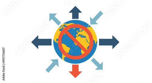 No Global Warming Earth Concept. Vector Illustrations. EPS Editable