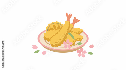 Roasted chicken on a plate. Vector Illustrations. EPS Editable