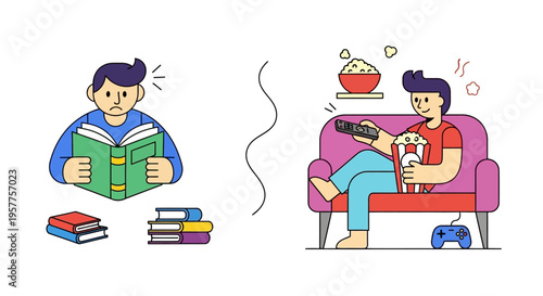 The Everyday Contrast Balancing Dedicated Study with Relaxing Entertainment and Leisure Activities at Home