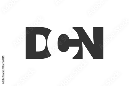 DCN logo design. Initial letter D C N bold font style for tech startups, consulting, corporate branding. Creative company name, headlines typography identity, trendy logotype.