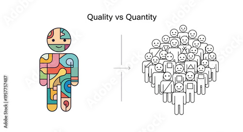 Conceptual illustration highlighting the critical trade-off between individual excellence and large-scale output in organizational strategy
