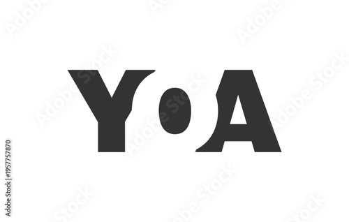 YOA logo design. Initial letter Y O A bold font style for tech startups, consulting, corporate branding. Creative company name, headlines typography identity, trendy logotype.