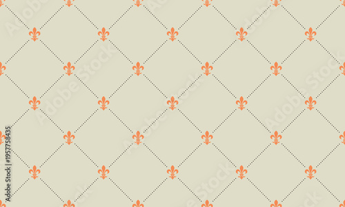 Elegant fleurdelis pattern on a beige background.  Perfect for website backgrounds, invitations, or textile design.