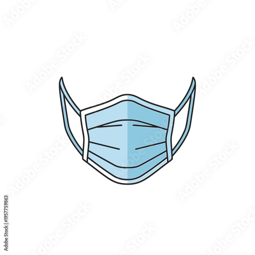 Medical Face Mask Protective Equipment for Health Safety. Vector Illustrations. EPS Editable