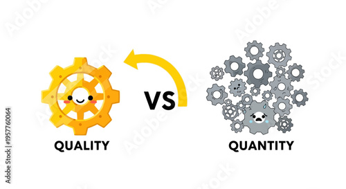 Illustrative comparison highlighting the strategic importance of prioritizing quality and excellence over volume