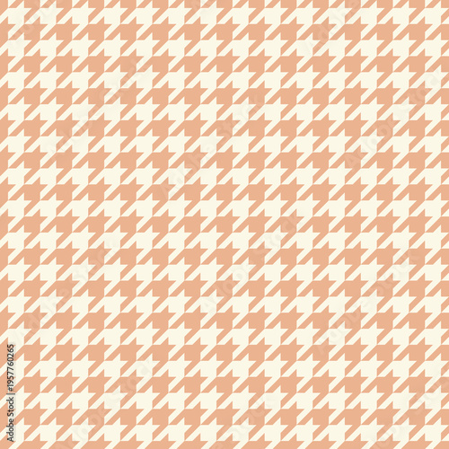 Elegant peach and cream houndstooth pattern.  Perfect for textile design, fashion, or website backgrounds. This classic yet modern design offers a sophisticated texture and visual appeal.