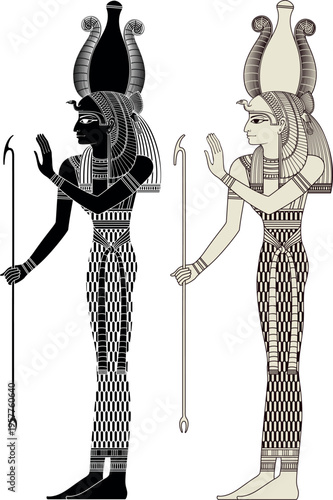 Nekhbet. Egyptian hieroglyph and symbol. Design element.Isolated figure.