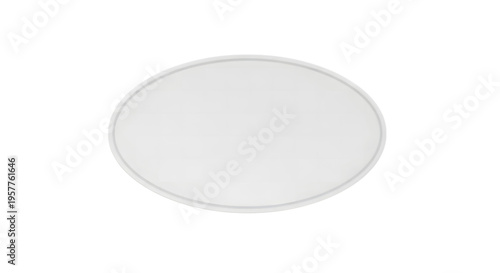A modern oval shaped led ceiling light fixture with a clean white minimalist design aesthetic isolated on transparent background