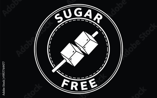 Sugar free logo with ice cream illustration