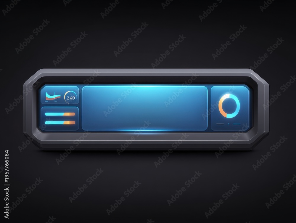 Fototapeta premium Futuristic User Interface Control Panel with Display and Buttons for High-Tech Applications
