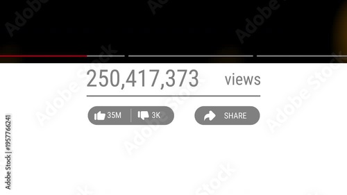 Social network post animation increasing engagement views likes numbers statistics digital online media success