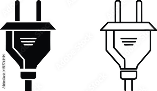 Electric plug and socket icons Vector