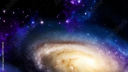 A cosmic vista of two spiral galaxies against a star-studded expanse of space