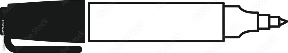 Obraz premium Black and white marker pen Vector
