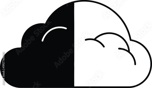 Black and white cloud day and night Vector