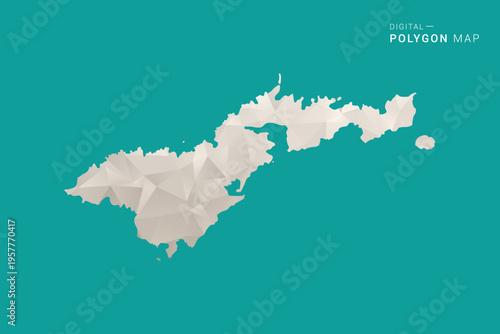 American Samoa Map - Green and Gray Polygon Vector Illustration, Low Poly Geometric Design with Clean Minimal Style on Solid Background for Infographic Use.