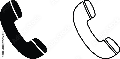 Black and white phone icons Vector