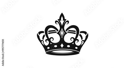 фотографія Black crown symbol royal crest icon.